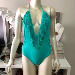 LSpace Stardust Fringe Teal One-piece Swimsuit